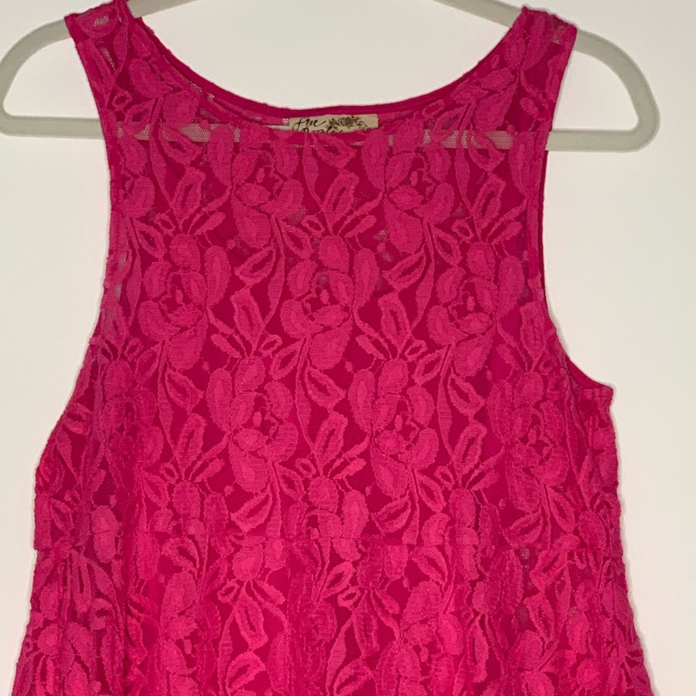 Free People Miles of Lace Pink dress size M